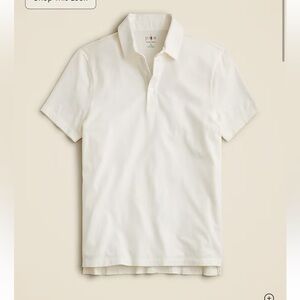 NWT! J. Crew Tall ivory sueded cotton polo shirt. Men’s Large. $49